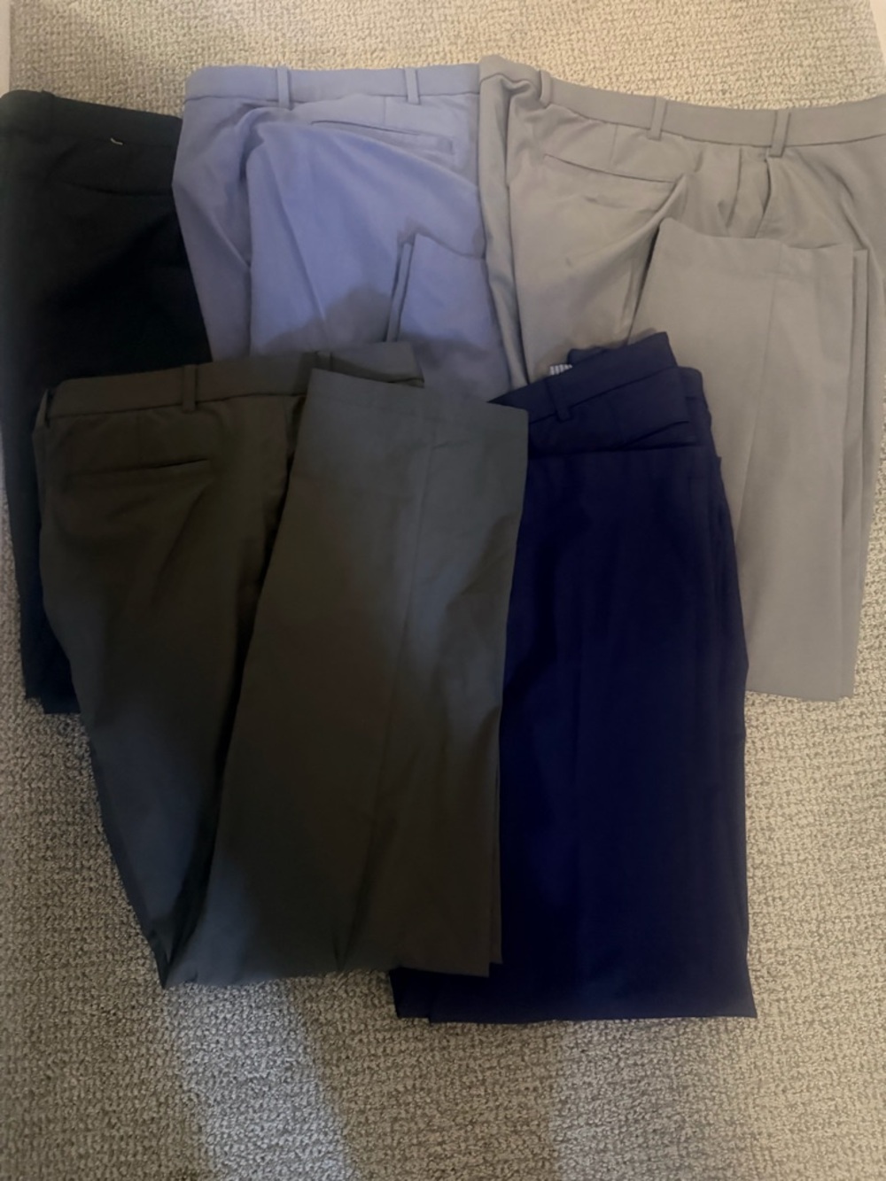 Classic Men's Dress Pants - Black, greyish Blue, Light Gray, charcoal and Navy